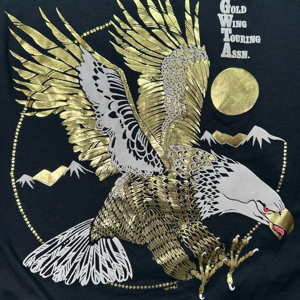 Vintage Gold‎ Wing Touring Association Eagle T Shirt Men's XL Honda Motorcycle